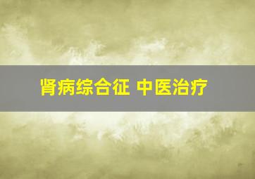 肾病综合征 中医治疗